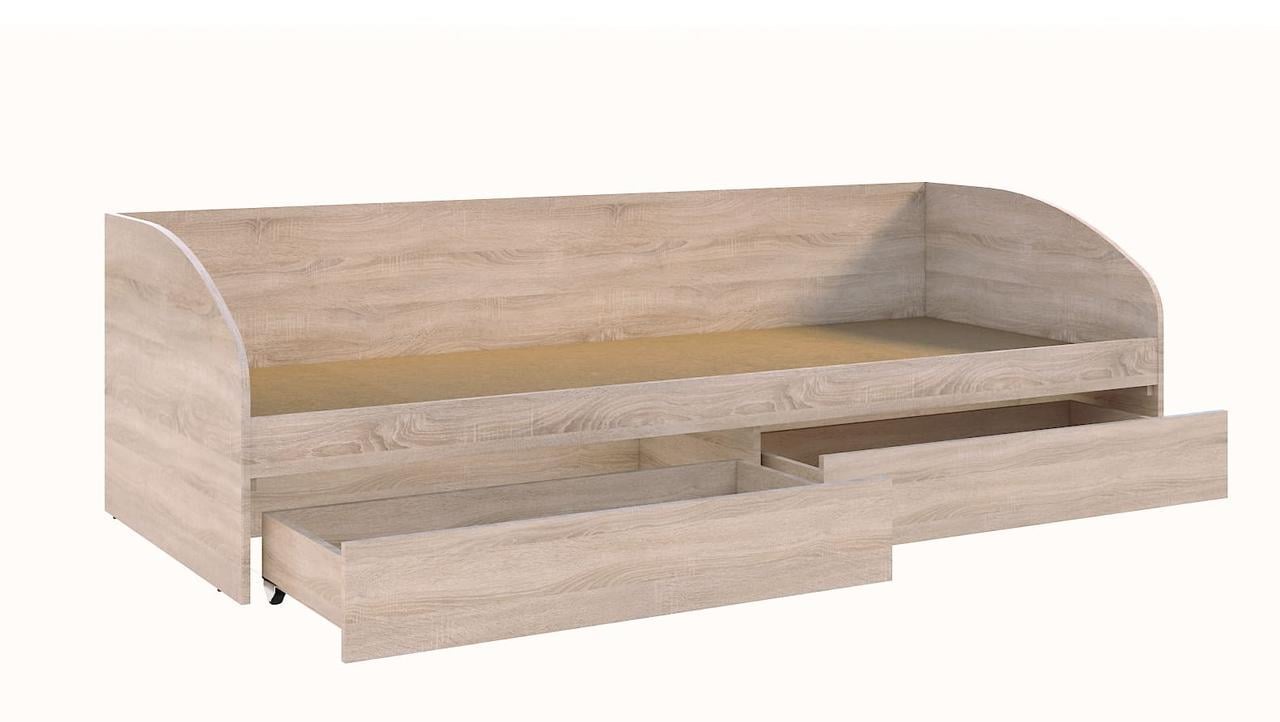 Кровать-софа односпальная Мастер Форм Брайт с 2 ящиками 80х200 см Дуб сонома (23088553)