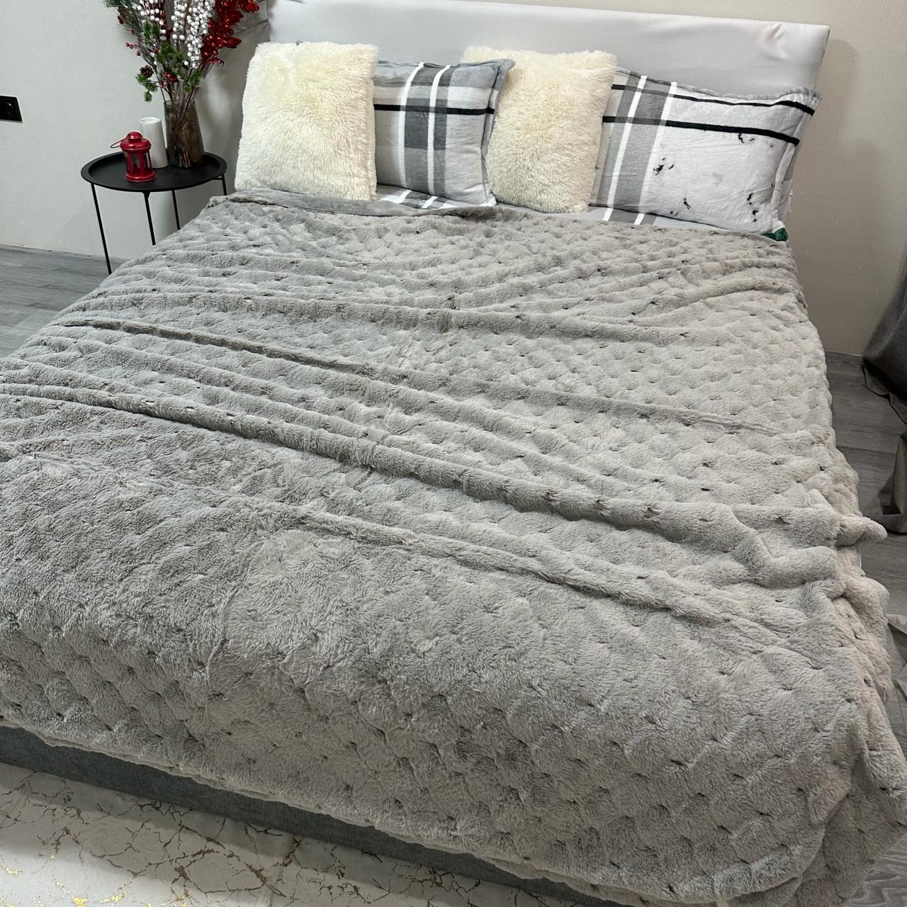 Покрывало микрофибра 200х230 см Серый (P-капелька-8) - фото 10