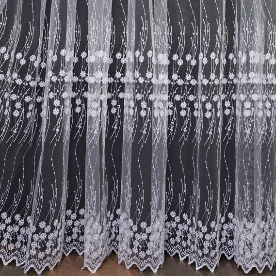 Тюль сетка IDEIA Иванка V-101 2,8 м c вышивкой Белый (2200004166629)