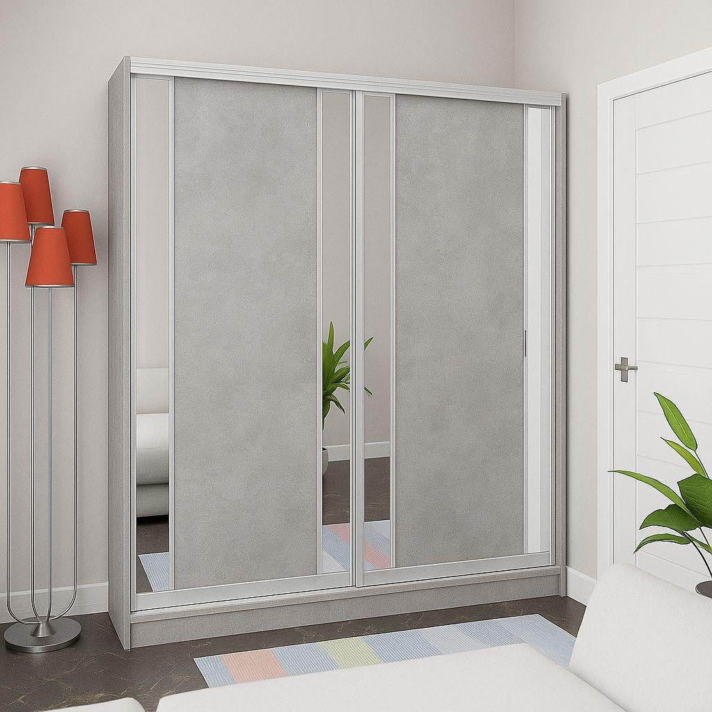 Шкаф купе Мириам комби полоса 1200x2400x600 мм Бетон (21102) Шкаф купе Мириам комби полоса 1200x2400x600 мм Бетон (21102)