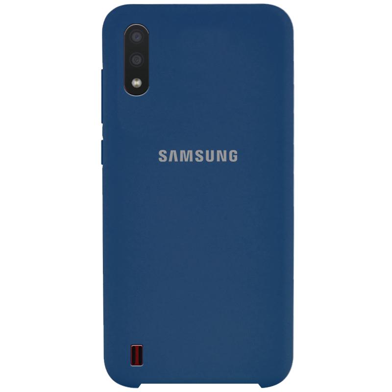 Чохол Silicone Cover (AA) для Samsung Galaxy A01 Синій / Navy Blue