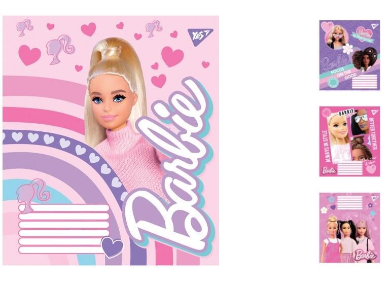 Зошити учнівські у лінійку YES Barbie 12 арк. 25 шт. в уп. (MTT-150107)