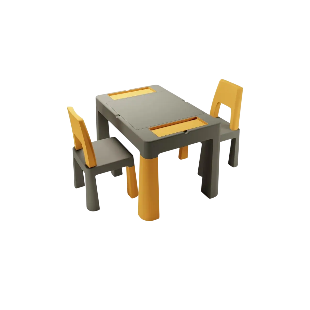 Набор детский столик и два стула Tega Multifun 1+2 TI-011-172 graphite mustard из пластика Желто-графитовый (150-7-681472)