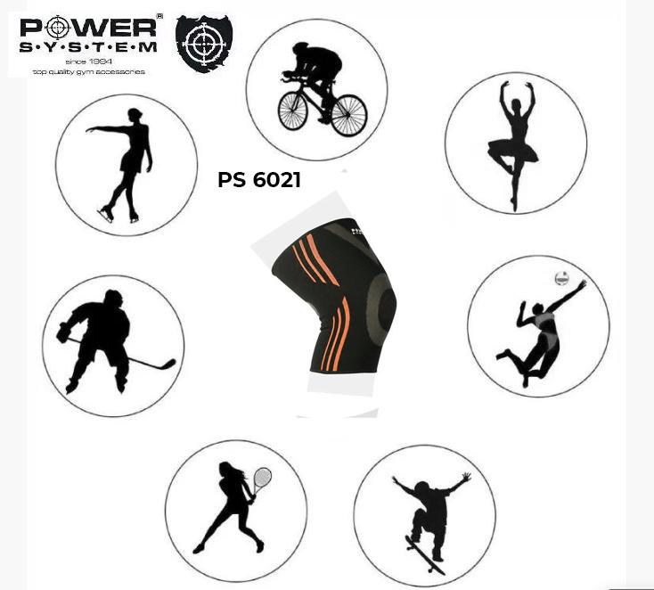 Наколінники спортивні Power System Knee Support Evo PS-6021 XL Black/Orange - фото 6