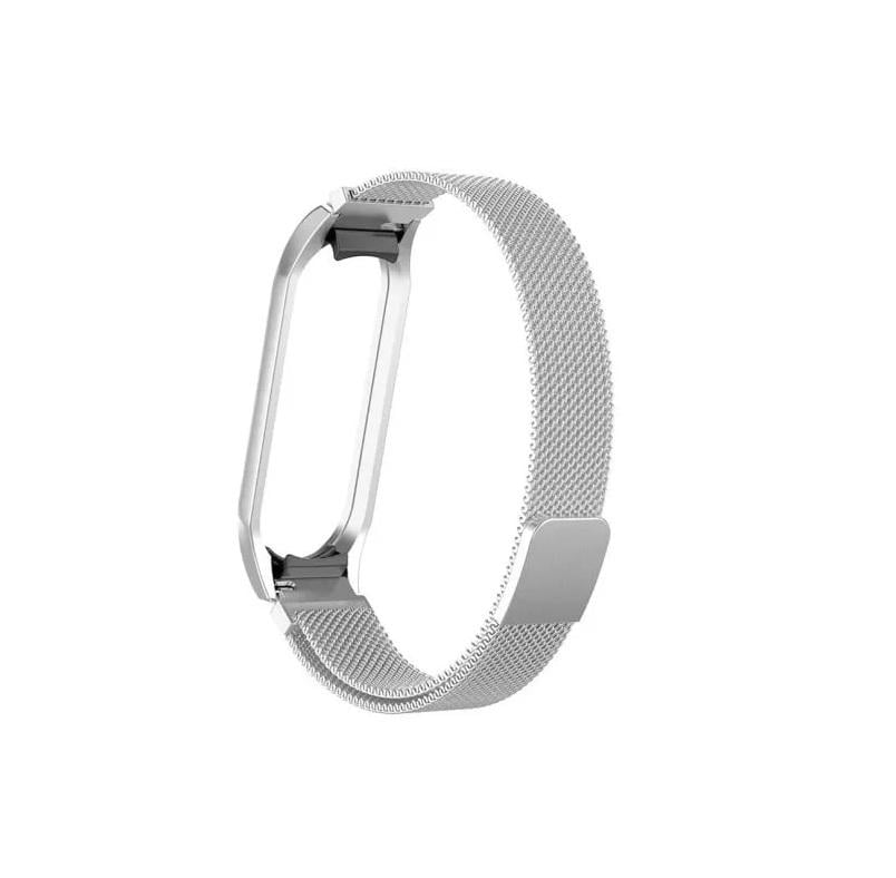 Ремінець для фітнес-браслетів з міланським плетінням для Mi Band 7 Срібний (000553575)
