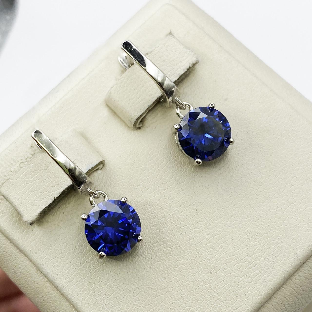 Серьги серебряные с танзанитом 5,48 г (1943303550)