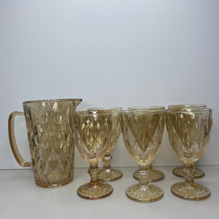 Набор для напитков Olens 01-0176 бокалов/кувшин Янтарный (1771868557)