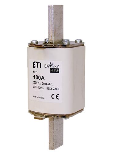Запобіжник ножовий з плавкою вставкою ETI 100A gBat NH1 800V DC (4723324)