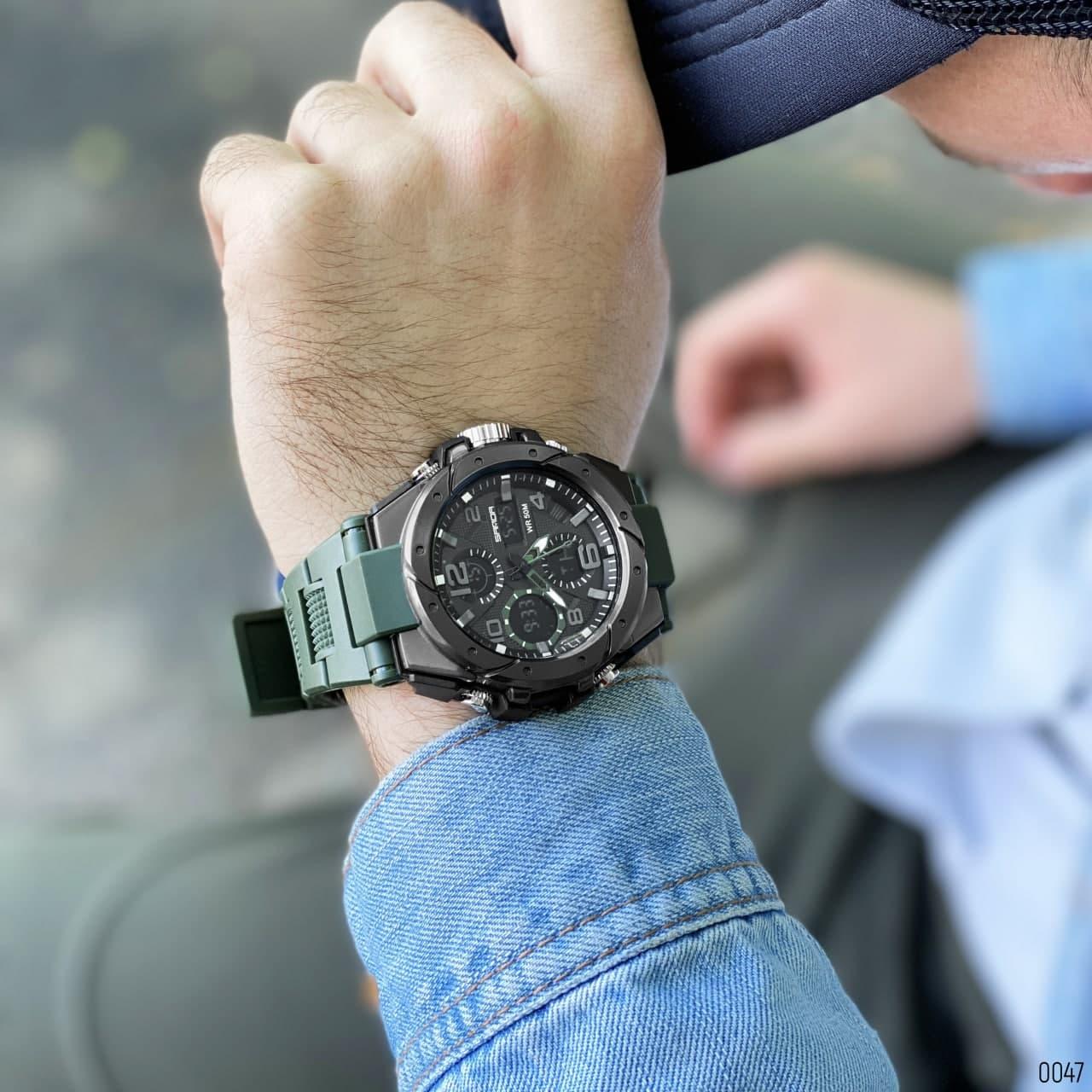 Наручные часы мужские Sanda военный водонепроницаемый ударопрочные с подсветкой Зеленый (6008) - фото 5