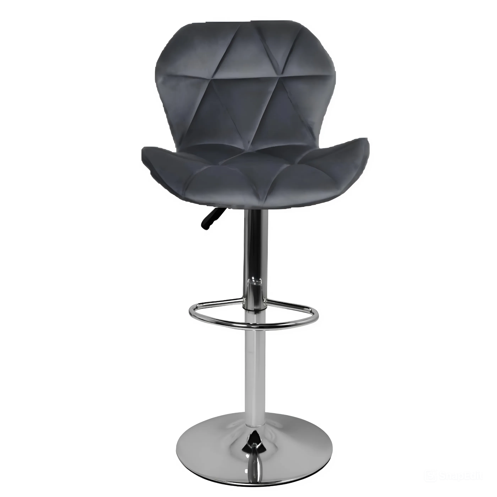 Барний стілець Bonro B-087 велюровий до 150 кг квадратний зі спинкою Сірий (21-76-42400412)