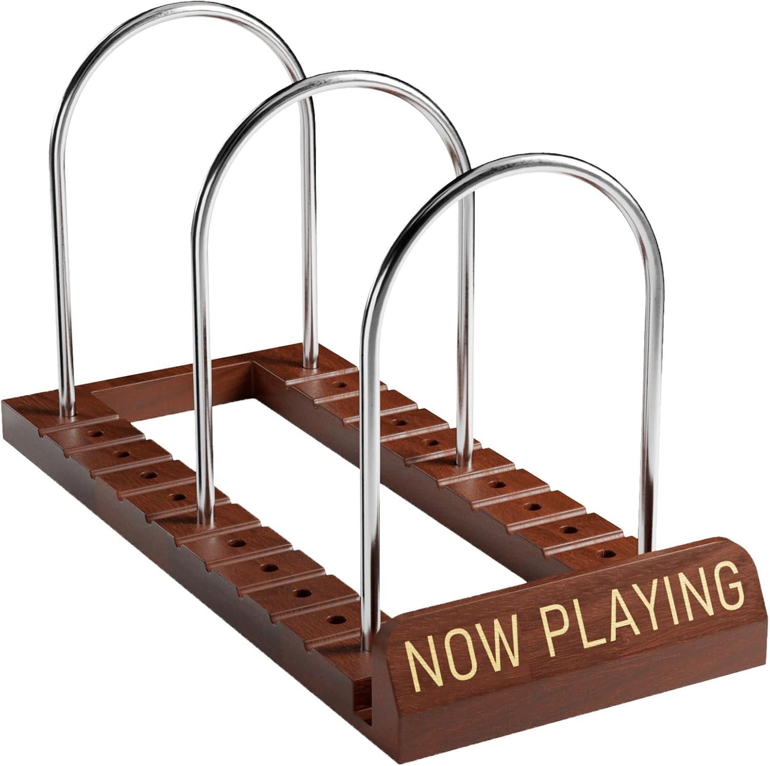 Стеллаж подставка Now Playing для хранения 50 виниловых пластинок на 3 секции Brown
