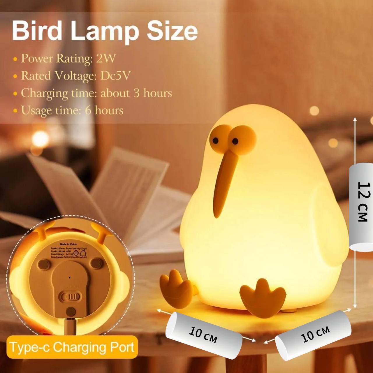 Нічник дитячий силіконовий Ківі м'який сенсорний з акумулятором (S03) - фото 2 Нічник дитячий силіконовий Ківі м'який сенсорний з акумулятором (S03) - фото 2