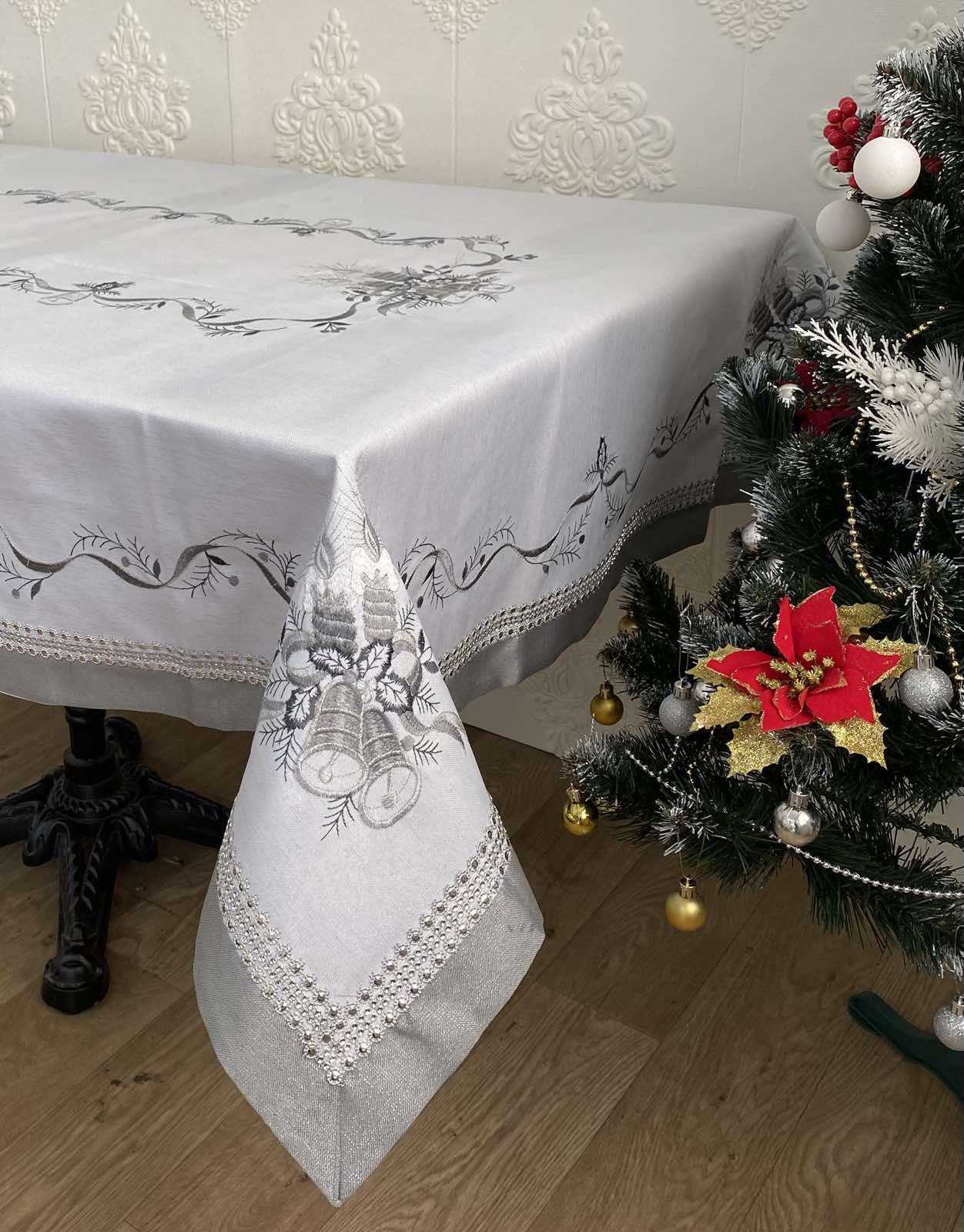 Скатерть со стразами новогодняя BH0918 150x300 (CN22505)