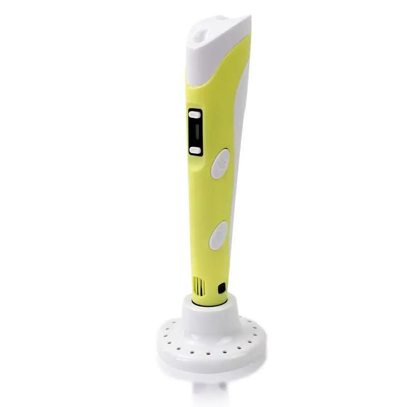 Дитяча 3D ручка 3D Pen 2 з LCD екраном та PLA пластиком Жовтий (8138)