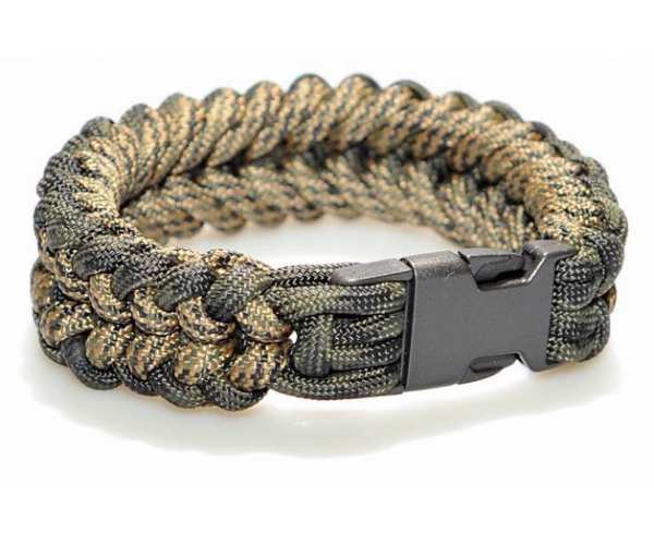 Плетеный браслет Safety из паракорда Оливково-бежево-черный (8792)