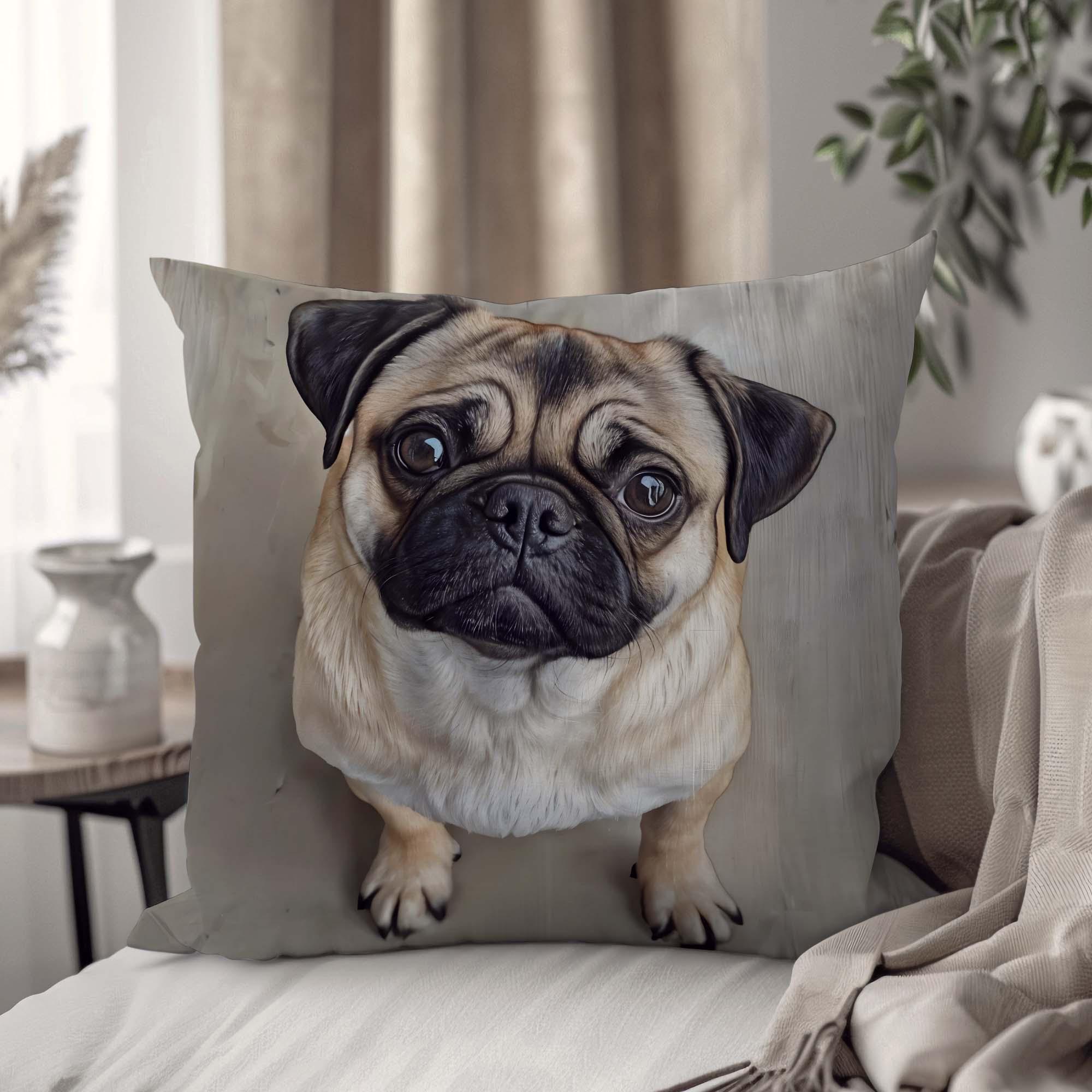 Подушка декоративная "Грустный мопс" 45х45 см (1312645UA)