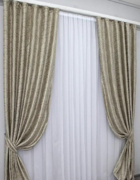 Комплект штор блекаут 1,5х2,7 м 2 шт. Бежевый (1005ш Б)