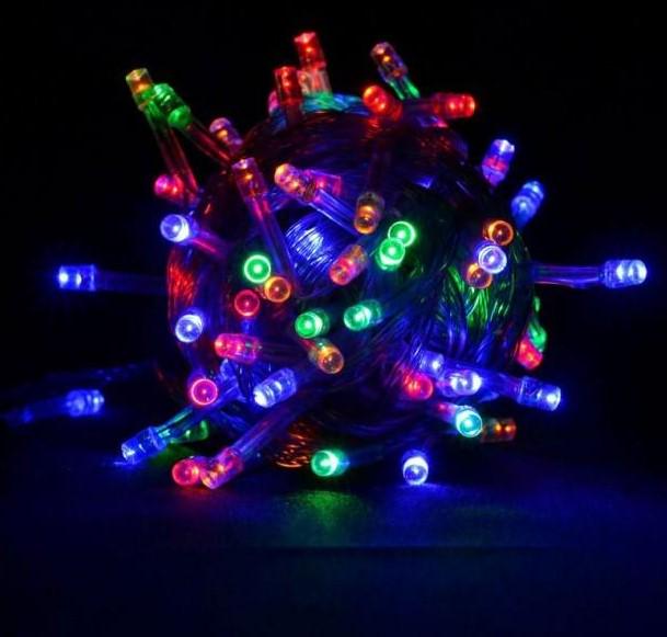 Электрогирлянда внутренняя LED 500 ламп 38 м встроенный светодиод с контроллером зеленый провод Разноцветный