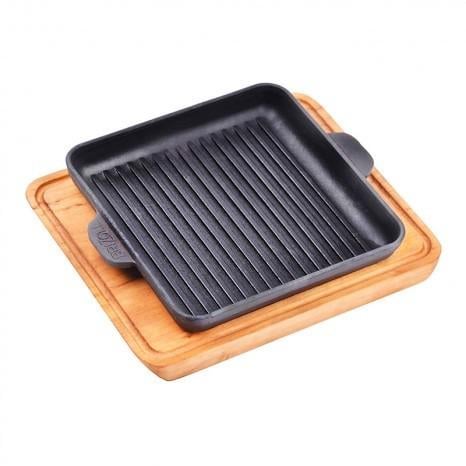 Сковорода-гриль чугунная квадратная с подставкой Brizoll HoReCa Н181825Г-Д (NA000042)
