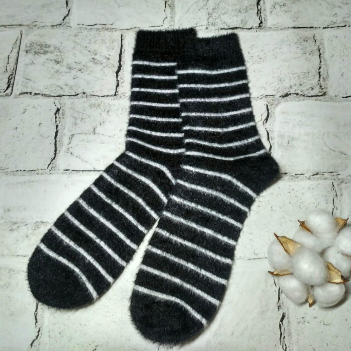 Термоноски женские высокие Полоска норка/кашемир р. 36-40 Черный (BJ6622-5)