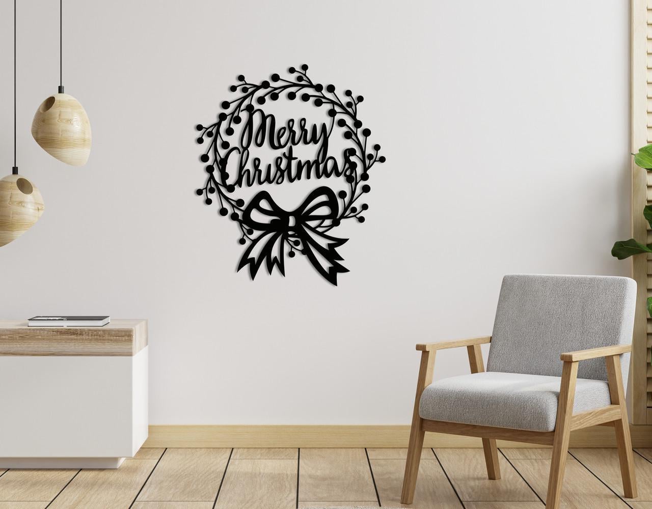 Декоративное панно на стену Upwood Decor Merry Christmas 35х41 см Black (1580079943)