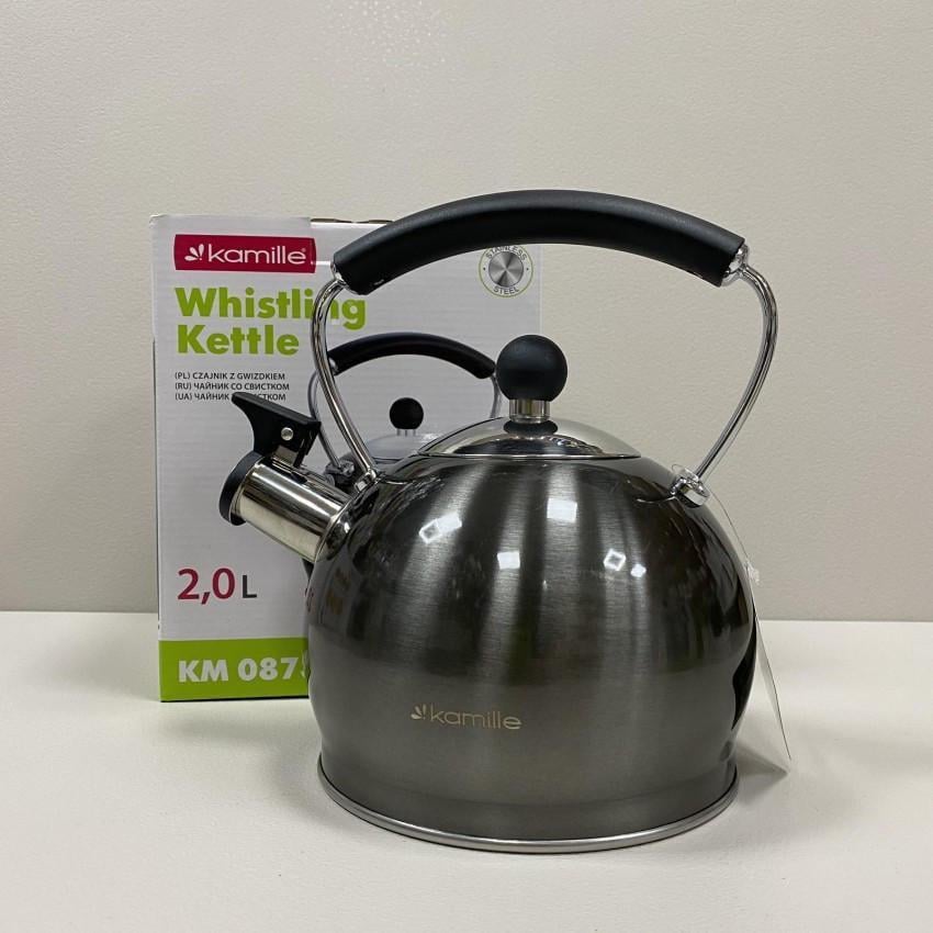 Чайник Kamille KM-0873 из нержавеющей стали со свистком 2 л (2326612686)