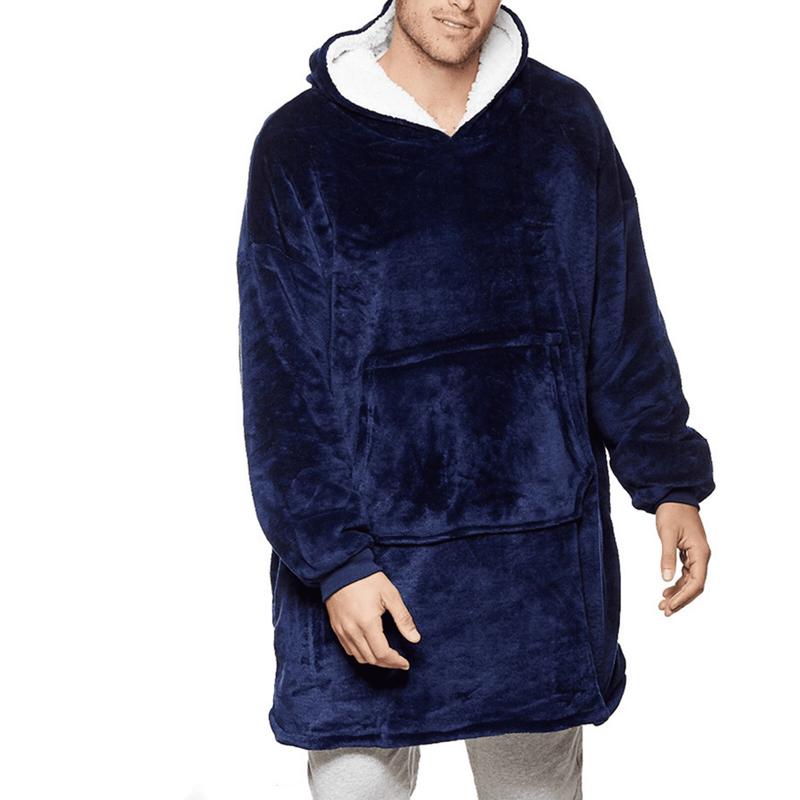 Плед-худи двусторонний с капюшоном Синий (29433494) - фото 4 Плед-худи двусторонний с капюшоном Синий (29433494) - фото 4