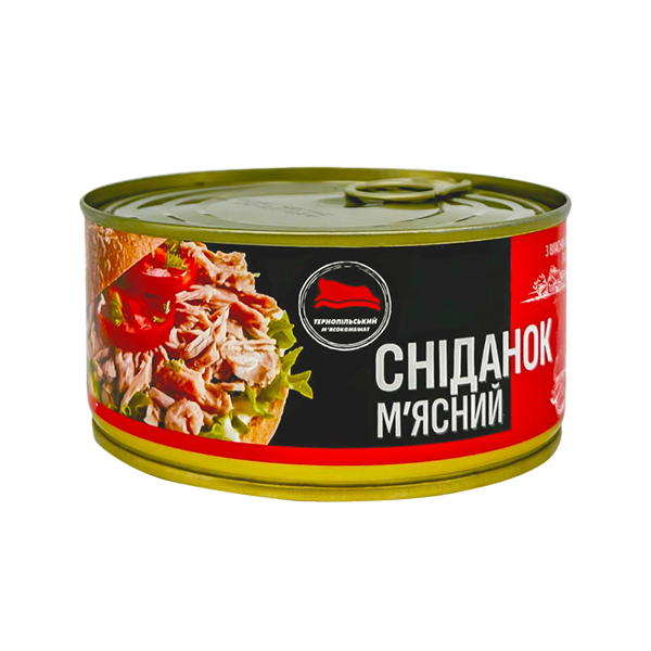 М'ясна консерва Тернопільський м'ясокомбінат "Сніданок м'ясний" 325 г (23917666)