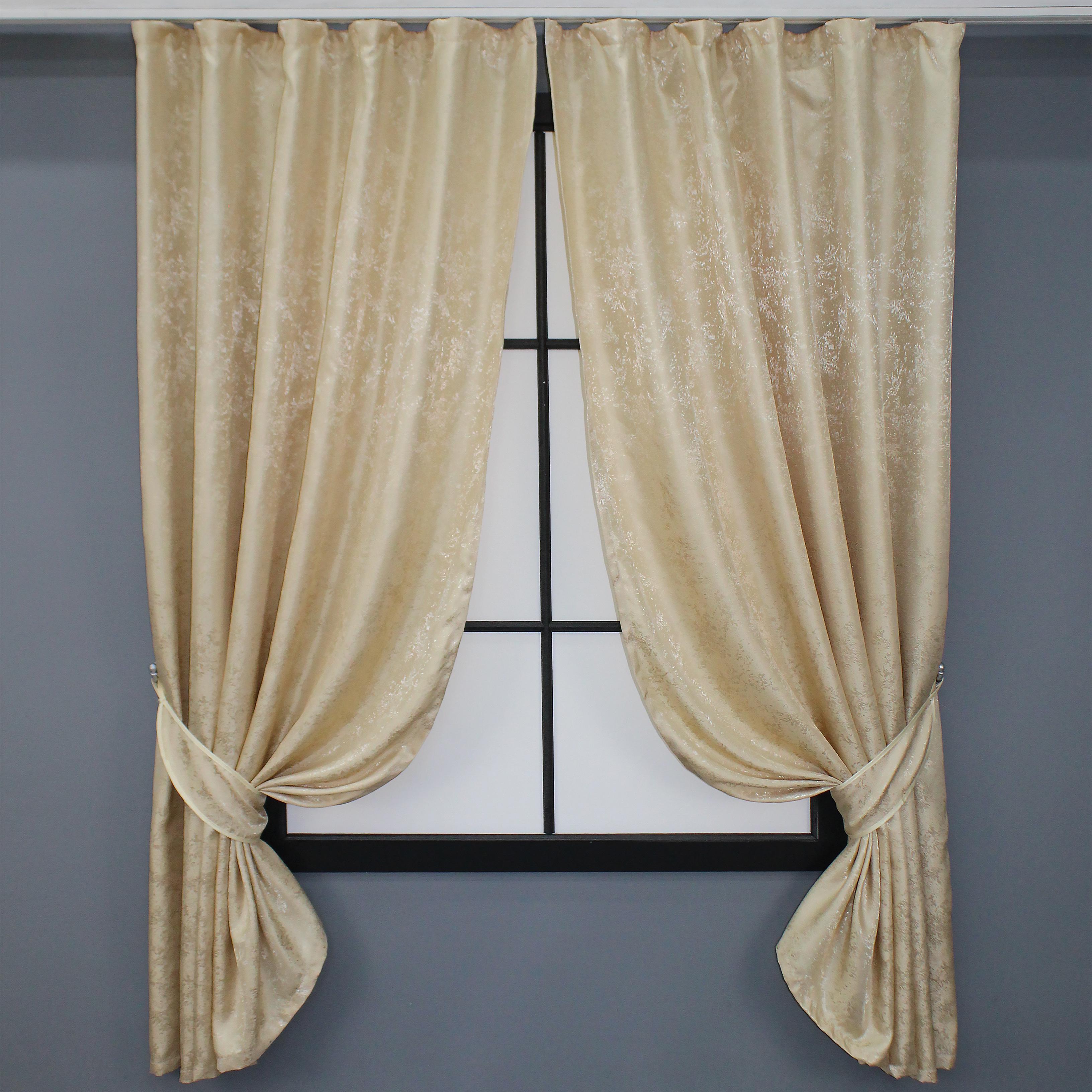 Комплект штор VR-Textil Жаккард Мрамор Al1 № 438ш 130х170 см 2 шт. Темно-бежевый (35-0103)