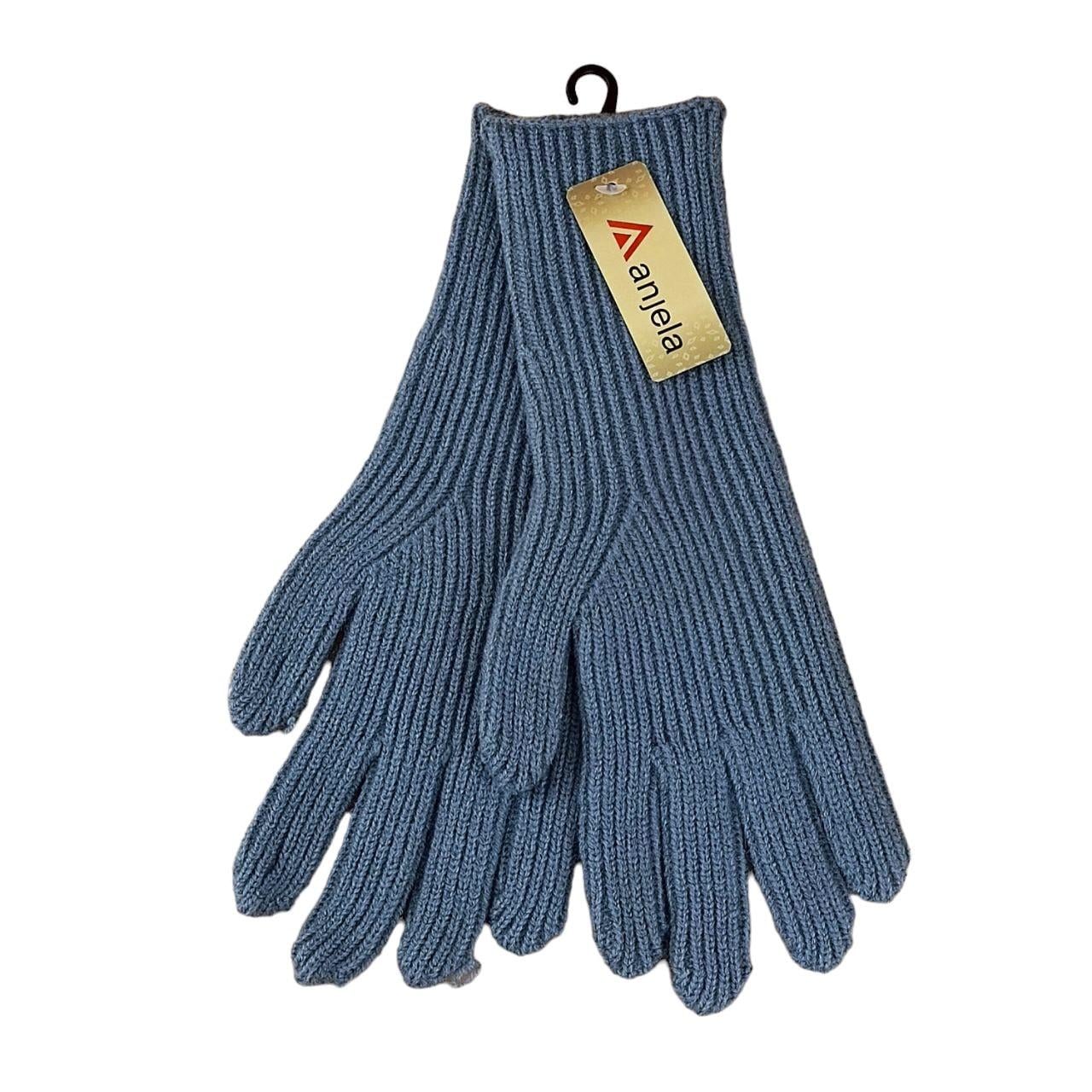 Перчатки женские с дыркой для пальца удлиненные S-L Светло-синий (47162)