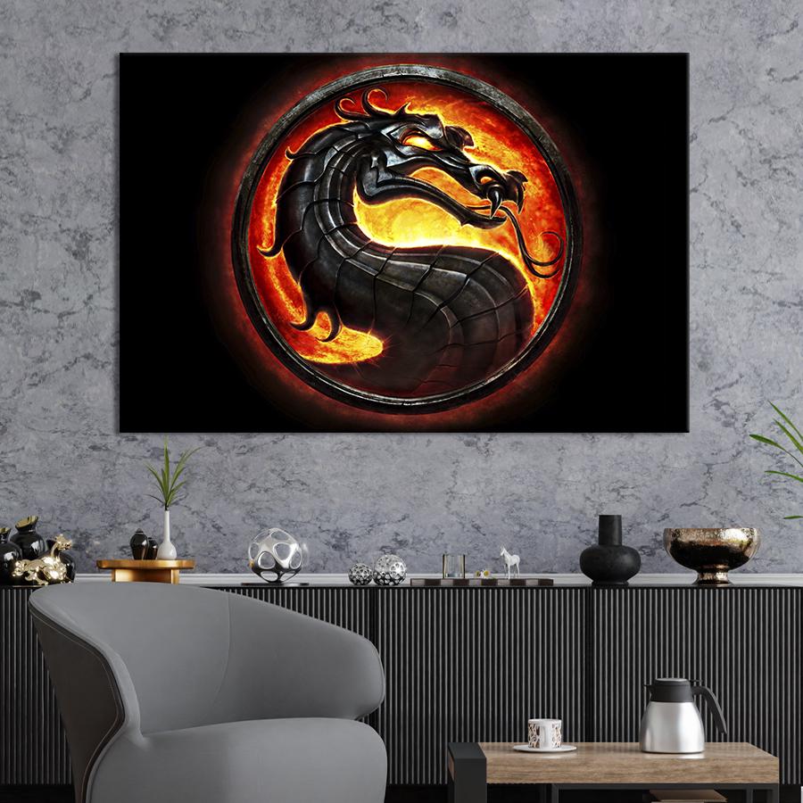 Настенный декор картина на холсте для интерьера Mortal Kombat 120x80 см (729-1)