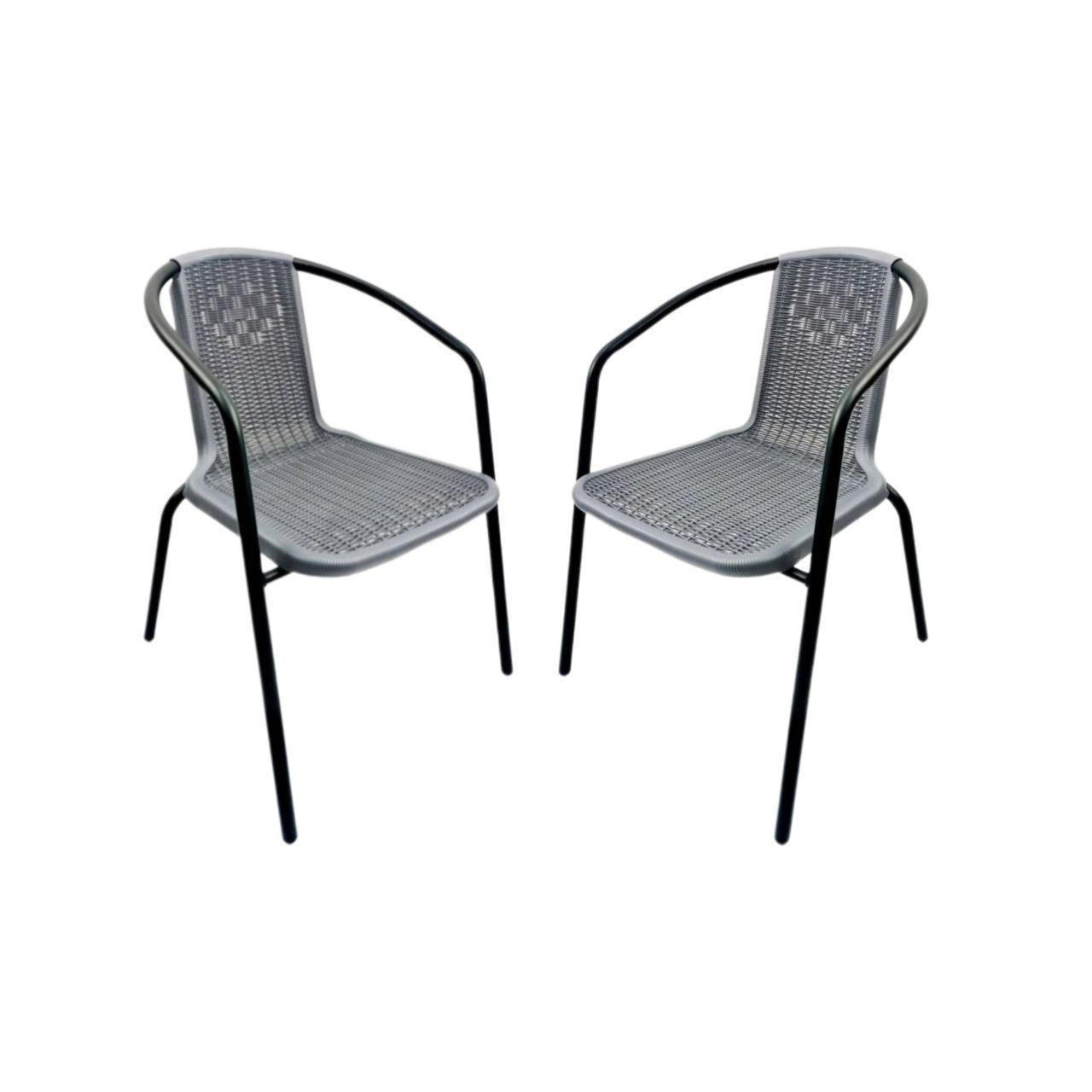 Комплект кресел садовых Grato из искусственного ротанга 2 шт. Серый (40125)