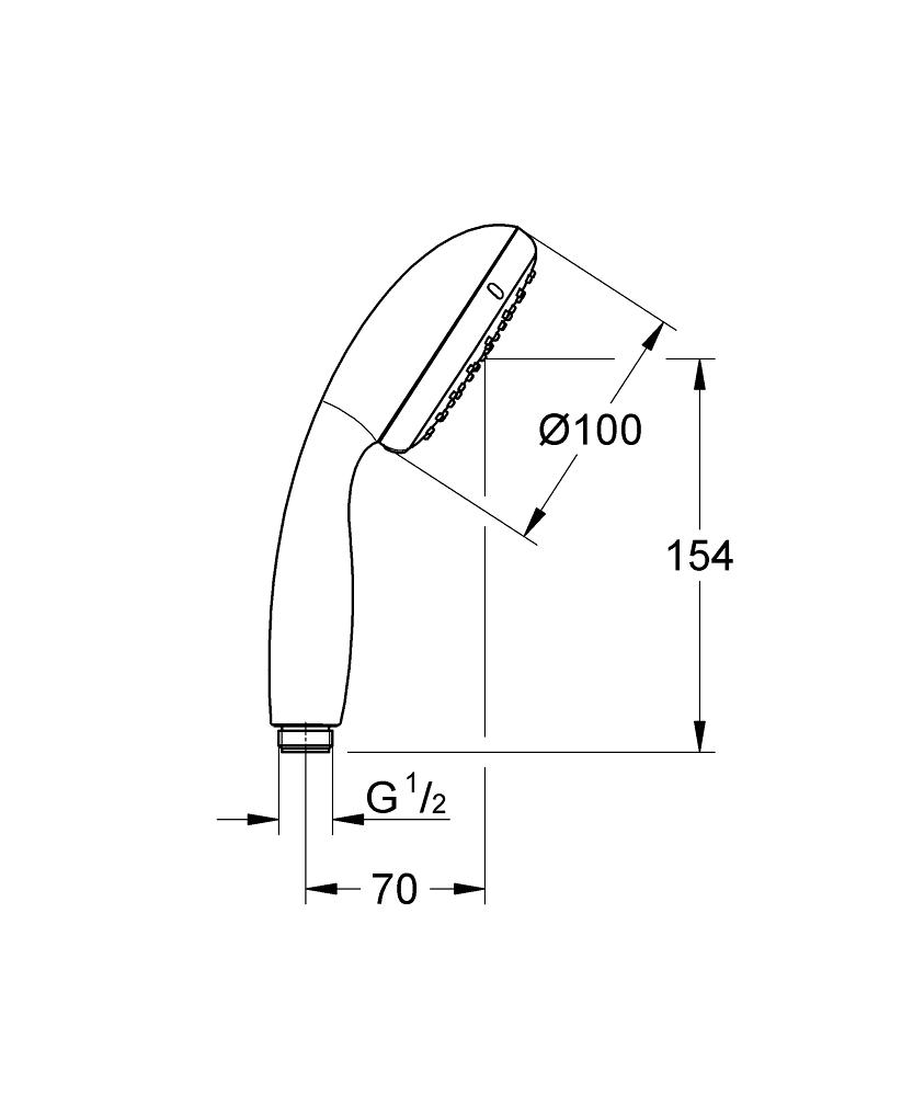 Душова лійка Grohe Vitalio Start 100 27941000 однорежимна 100 мм Хром (97608) - фото 2