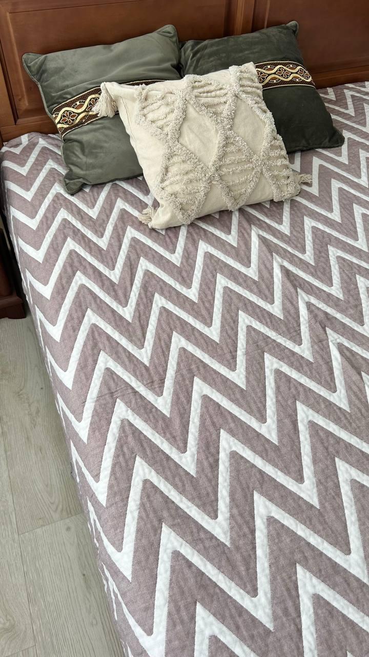 Покрывало на кровать хлопковое 230х200 см Розовый (П4К-M-muslin03-01)