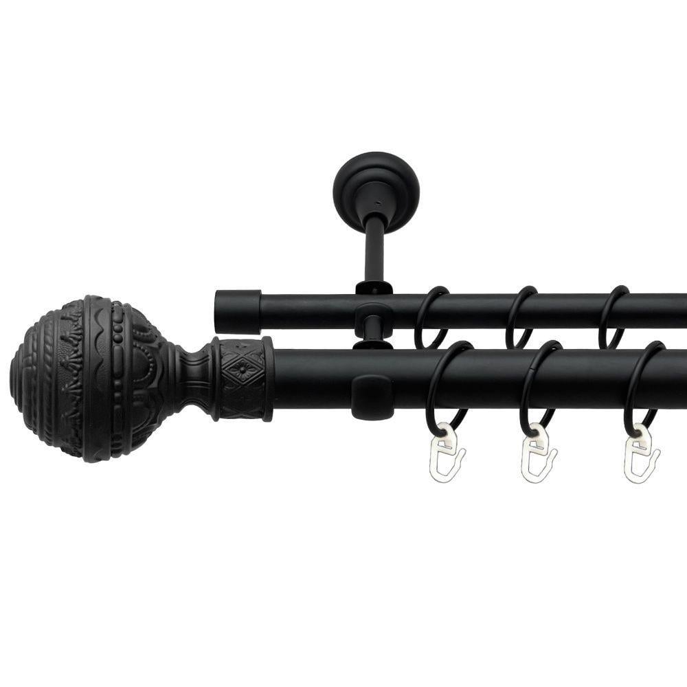 Карниз металевий Orvit Арабеска двохрядний 25/16 мм 240 см Чорний оксамит (009-0948)