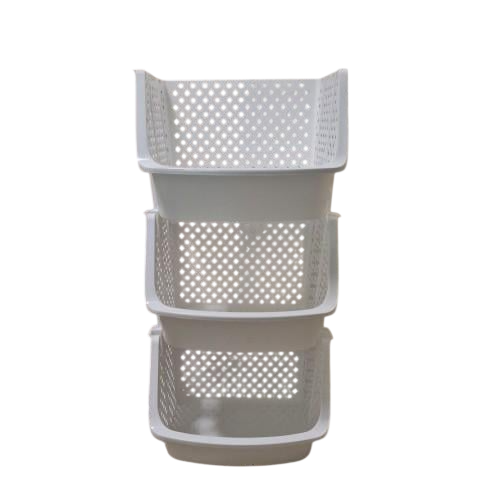 Етажерка пластикова модульна 3 секції 35х30х75 см Білий (7405)