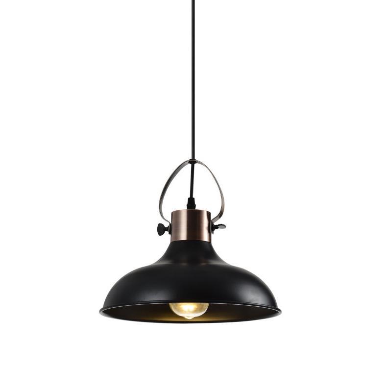 Світильник стельовий одинарний GTV MEES E27 IP20 Ø 30 см Чорний (27551370)