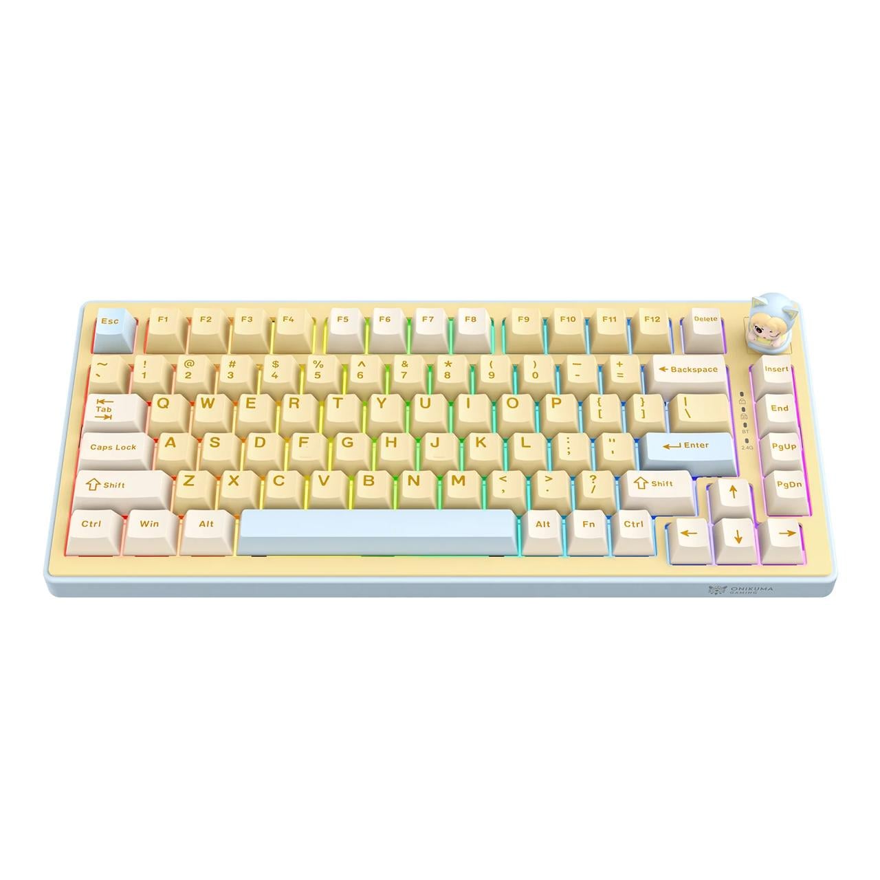 Клавиатура игровая беспроводная Onikuma RGB Желтый (34641847)