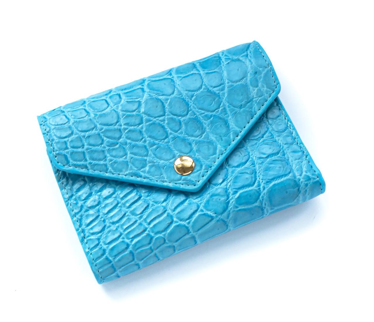 Кошелек Ekzotic Leather из кожи крокодила Голубой (cw 110_2)