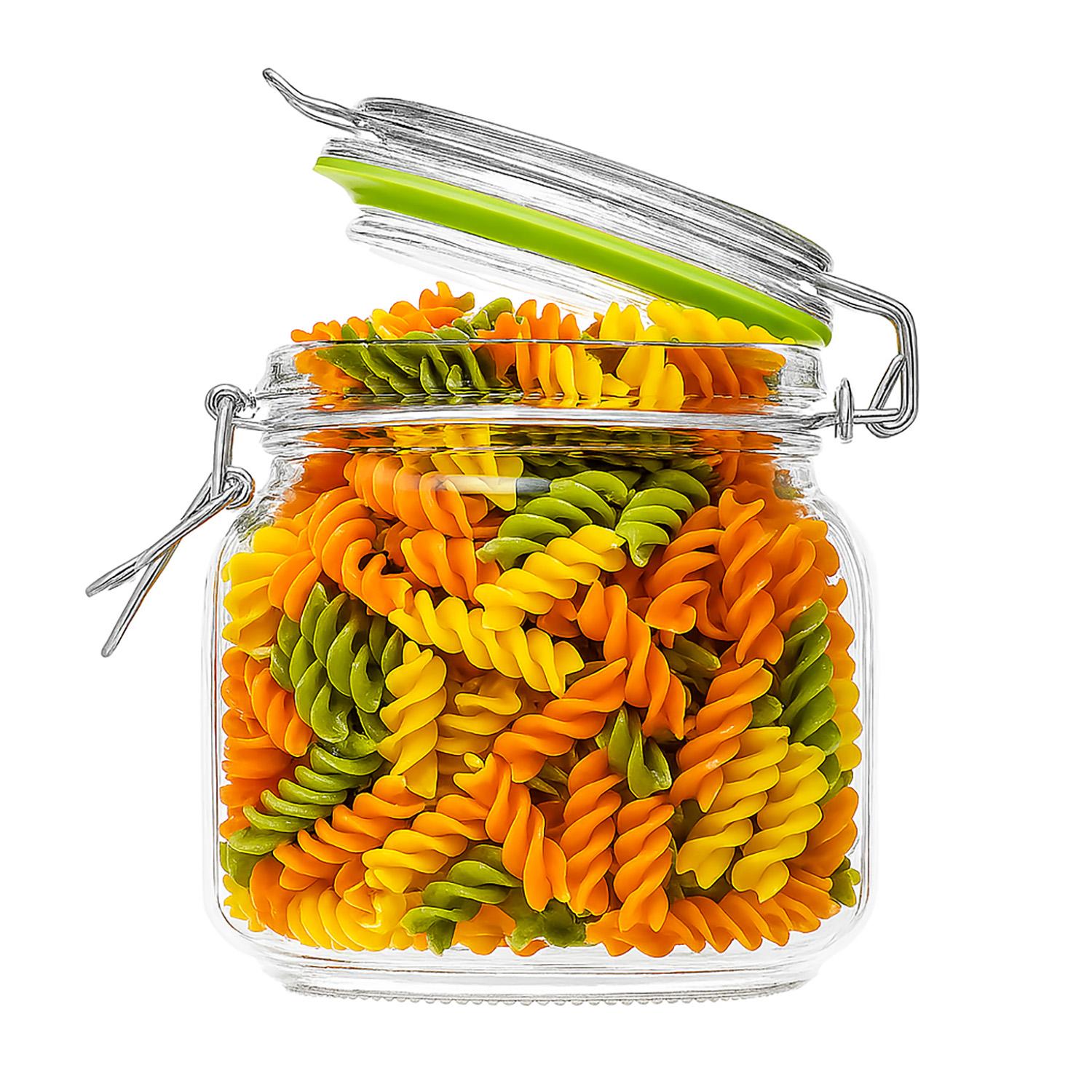 Банка стеклянная S&T с цветной крышкой и бугельным замком 800 мл Салатовый (87089) Банка стеклянная S&T с цветной крышкой и бугельным замком 800 мл Салатовый (87089)