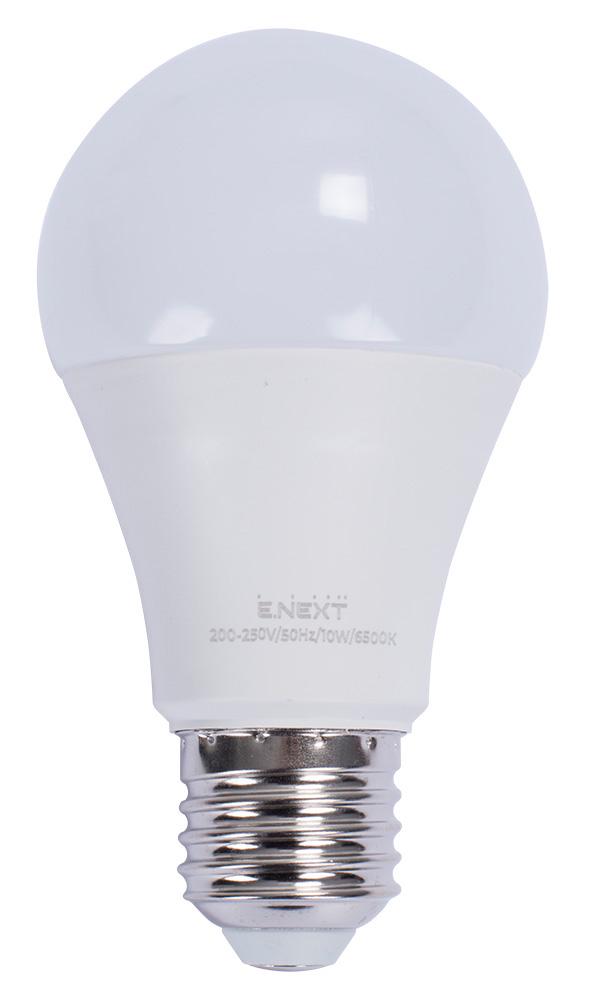 Лампа LED E.NEXT e.LED.lamp.A60.E27.10.6500 10W 220V 1000lm 6500K E27 60x112 мм груша (l0650625) Лампа LED E.NEXT e.LED.lamp.A60.E27.10.6500 10W 220V 1000lm 6500K E27 60x112 мм груша (l0650625)