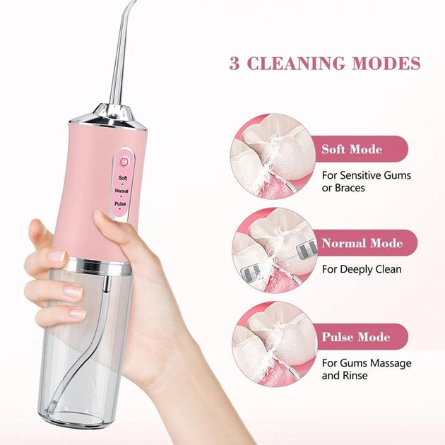 Іригатор Oral Irrigator S3J2 з насадками Pink - фото 3