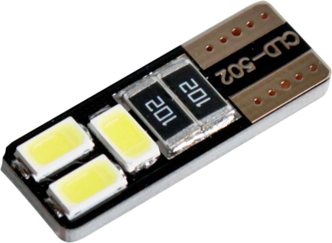 Лампочка без цоколя LED SMD T10_1W Белый 6-диодный 12V W3x4.6d Canbus Zollex 2 шт. 16008 T10 Canbus SMD 5730x6 12V