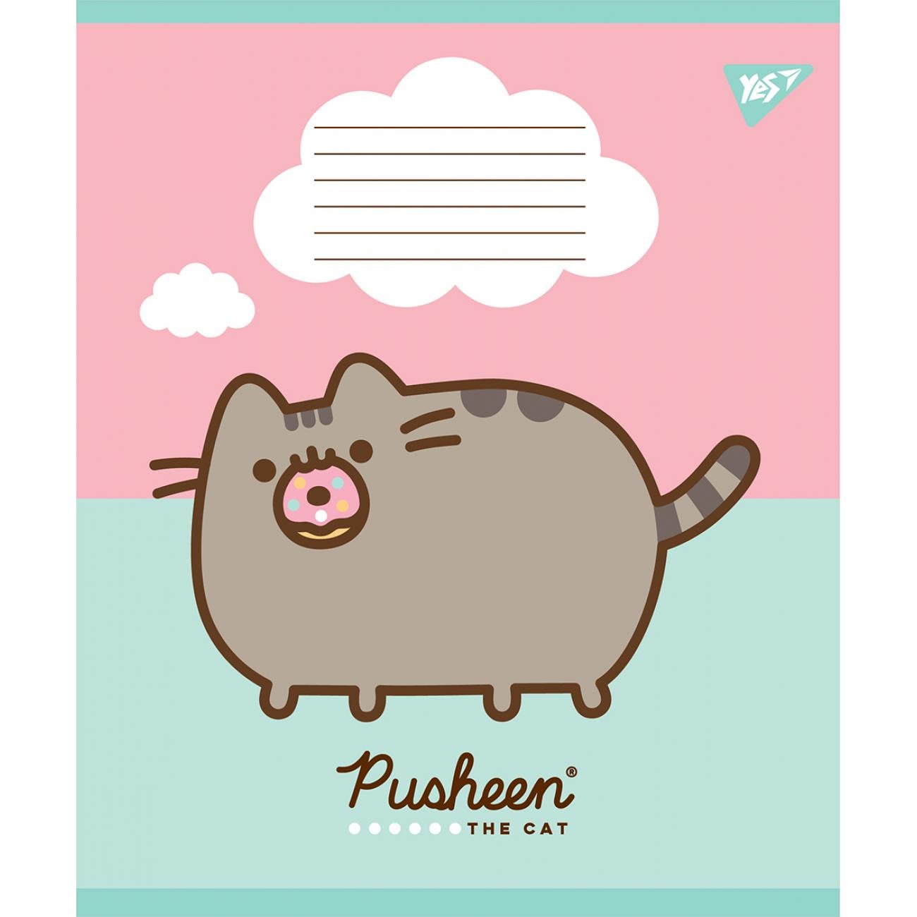 Тетрадь школьная YES Pusheen клетка 12 л. (766190)