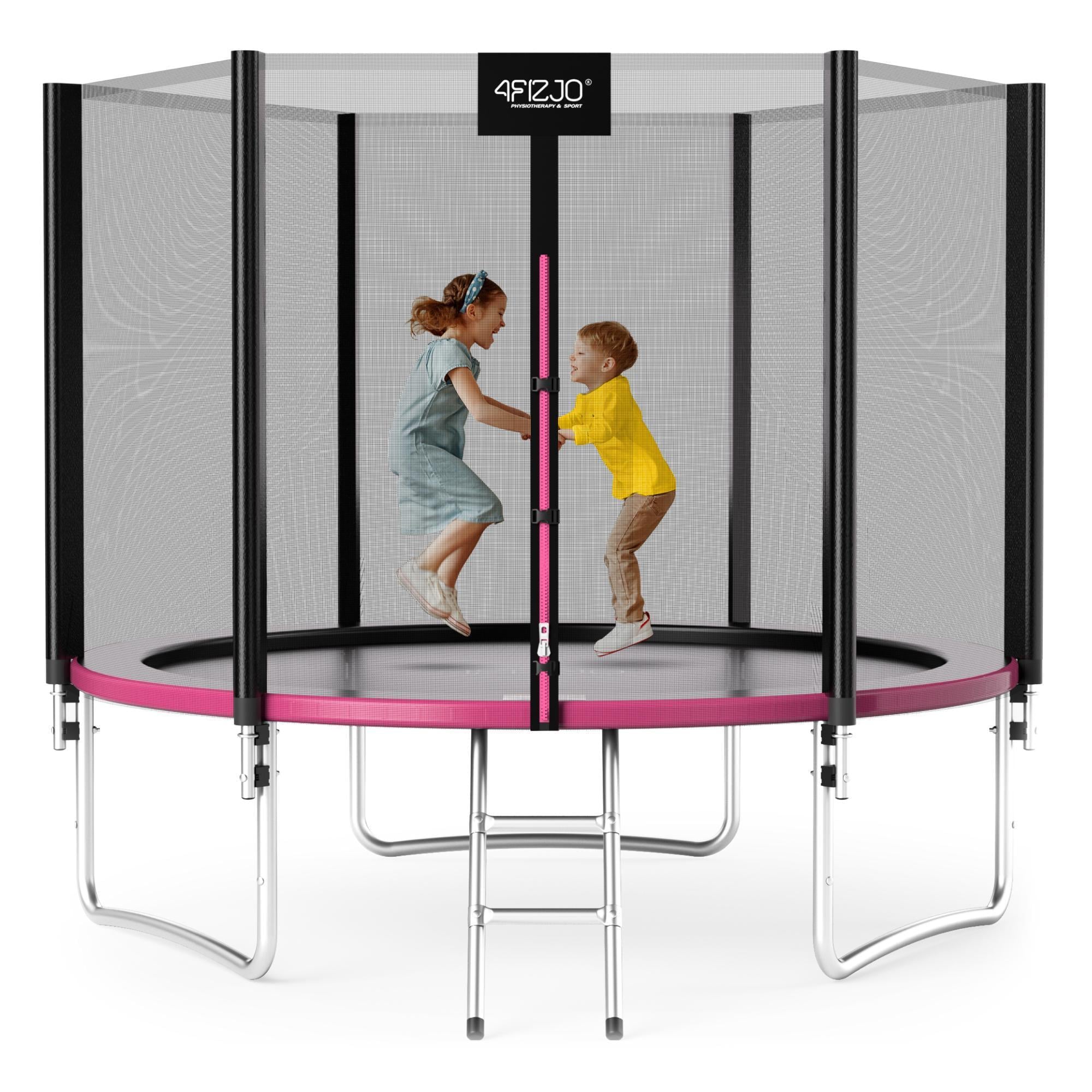 Батут із зовнішньою сіткою 4fizjo Classic 10FT 312 см Black/Pink (P-5907739314567)