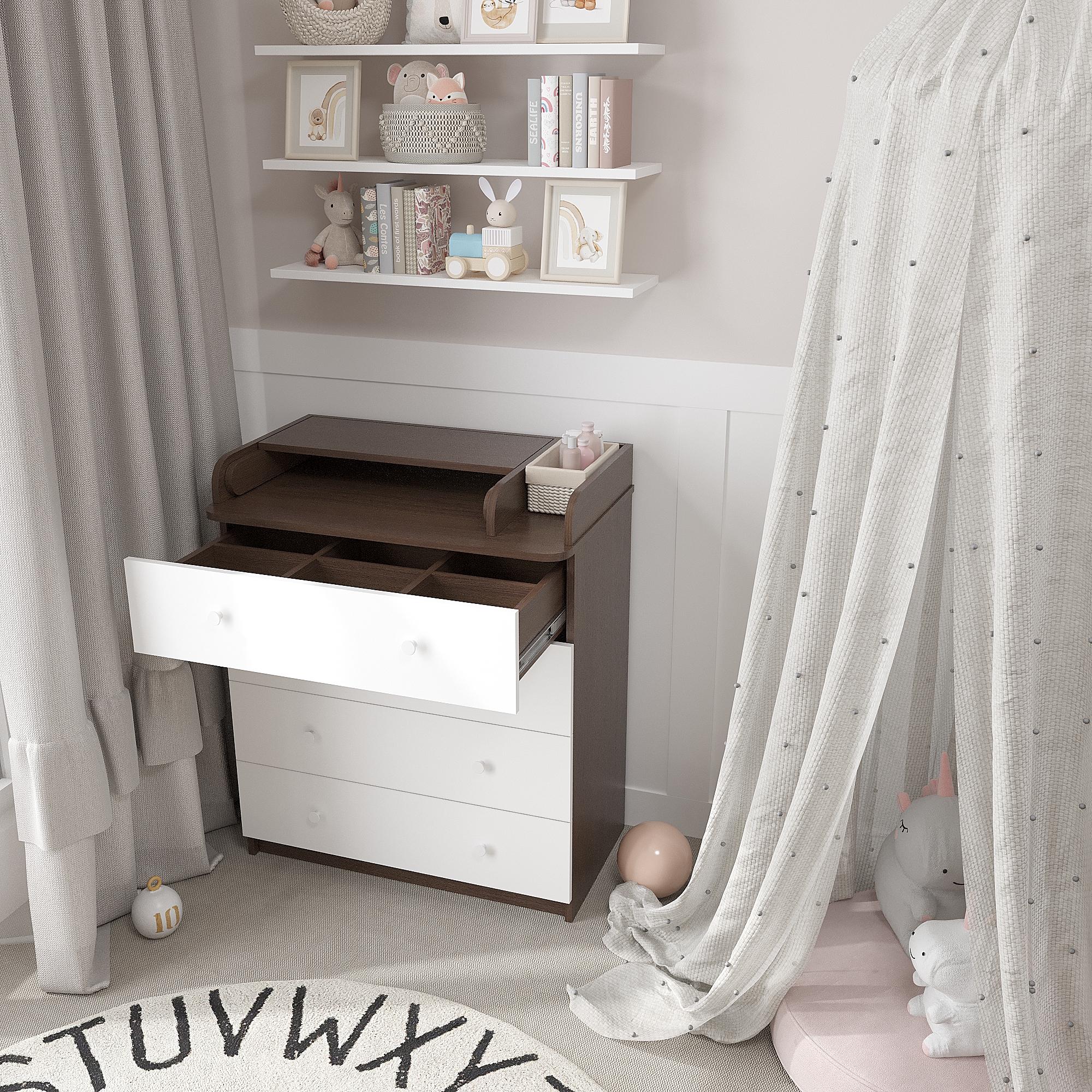 Комод пеленальный с ящиками КМ-2-П дет 955х800х420 мм Венге Магия/Белый