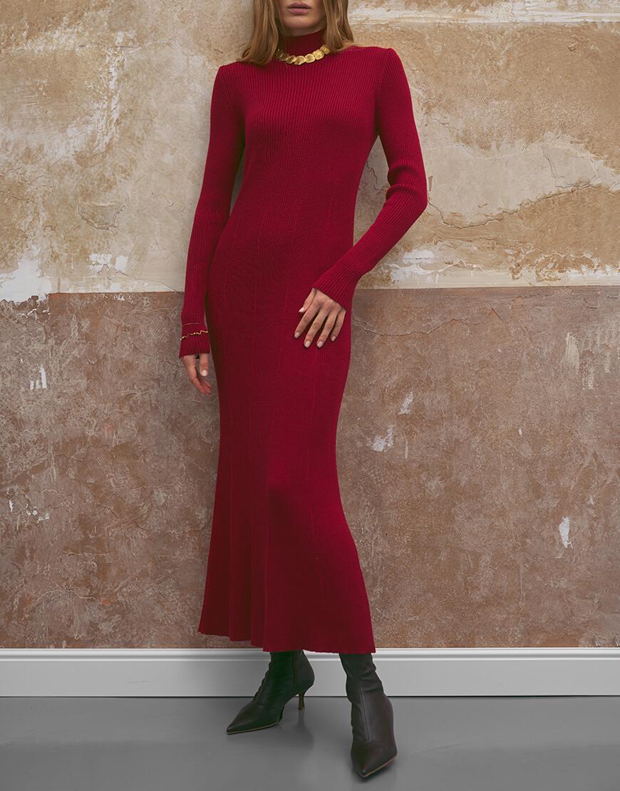 Сукня Aveline J.D.WOOL вишнева XS-S - фото 4