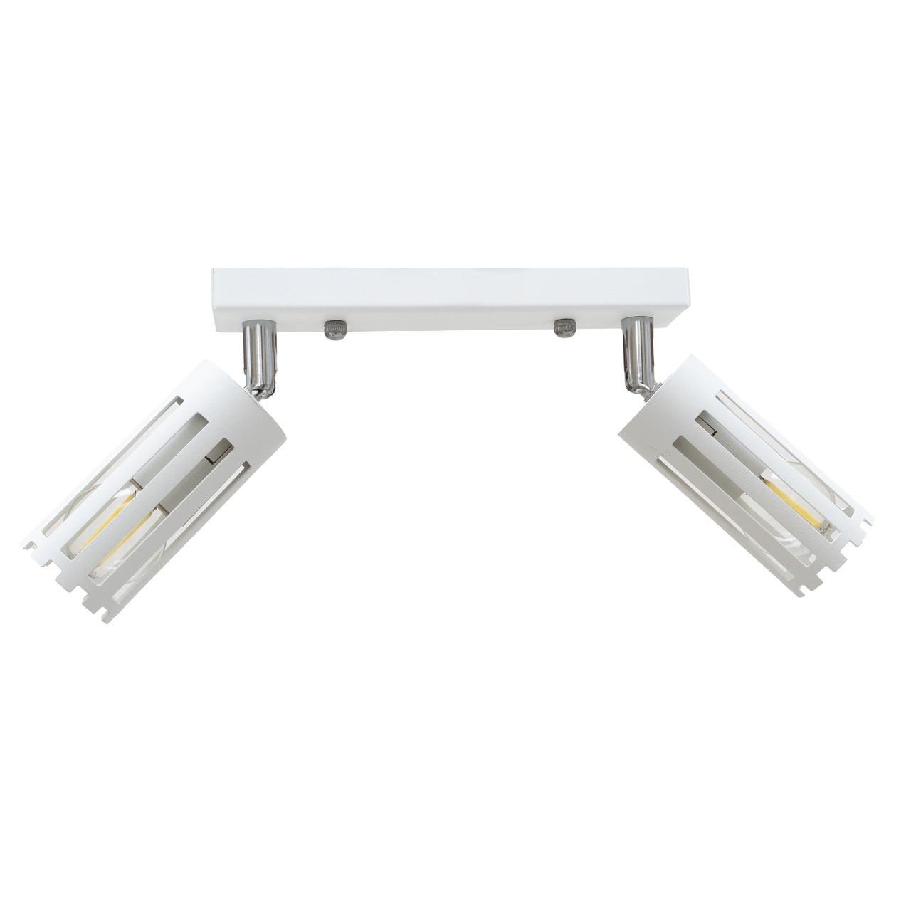 Спот-светильник MSK ELECTRIC Teramo на два плафона в форме цилиндра под лампу Е27 Белый (NL 18050-2 WH) Спот-светильник MSK ELECTRIC Teramo на два плафона в форме цилиндра под лампу Е27 Белый (NL 18050-2 WH)