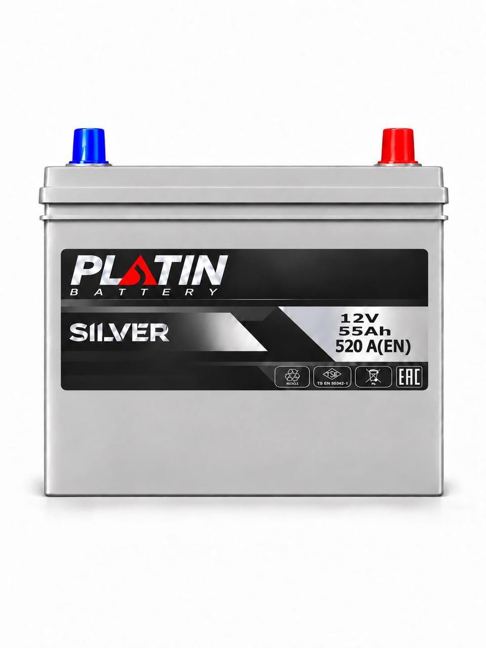 Акумулятор автомобільний Platin Silver Asia 55 Ah 520A R+ 12V стандартна клема (3213151966)