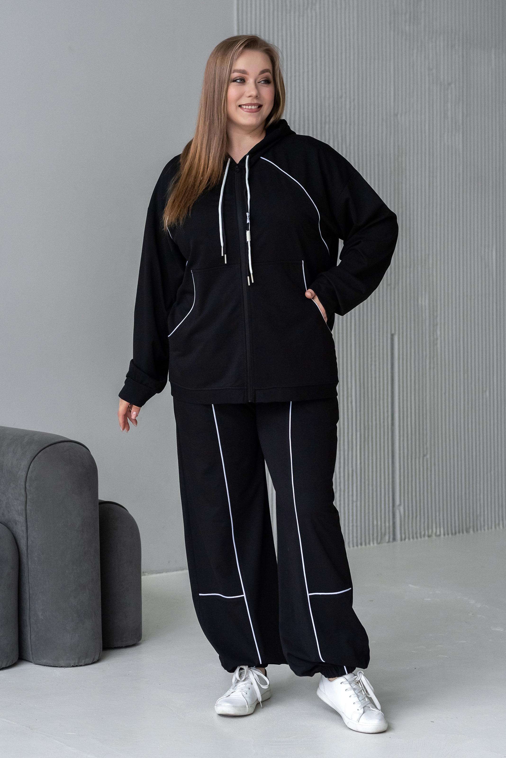 Спортивный костюм женский Тэч р. 64 Черный